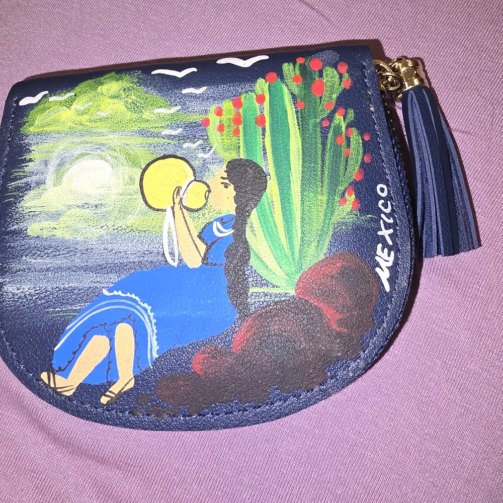 Hand-Painted Blue Clutch